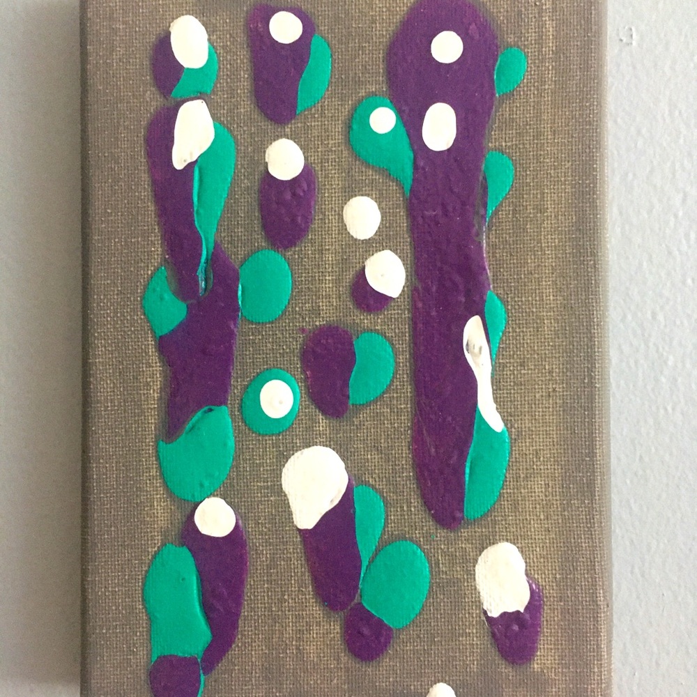 Original acrylic abstract painting on a stretched canvas. Size 5”x7”